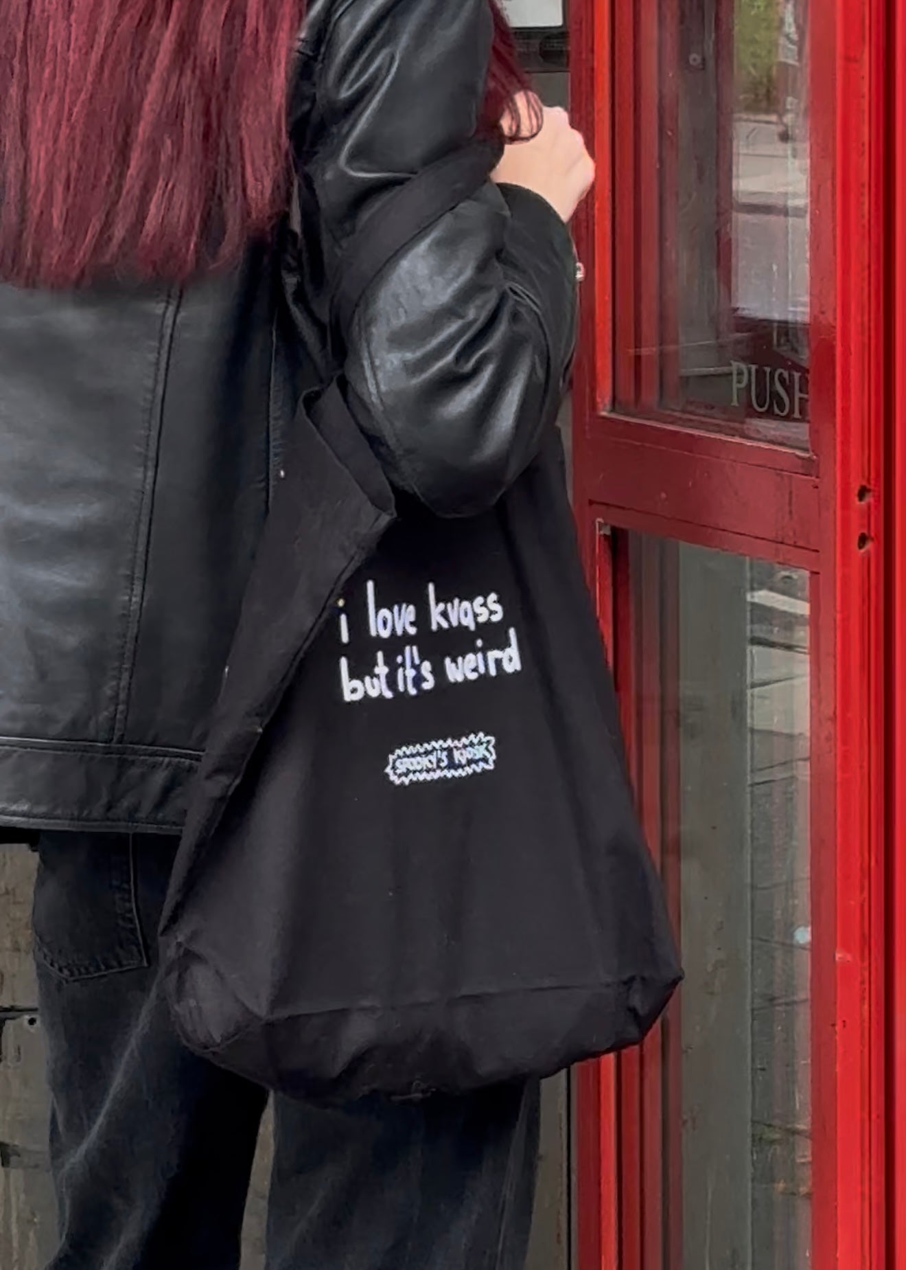 ‘i love kvass but it’s weird’ tote bag